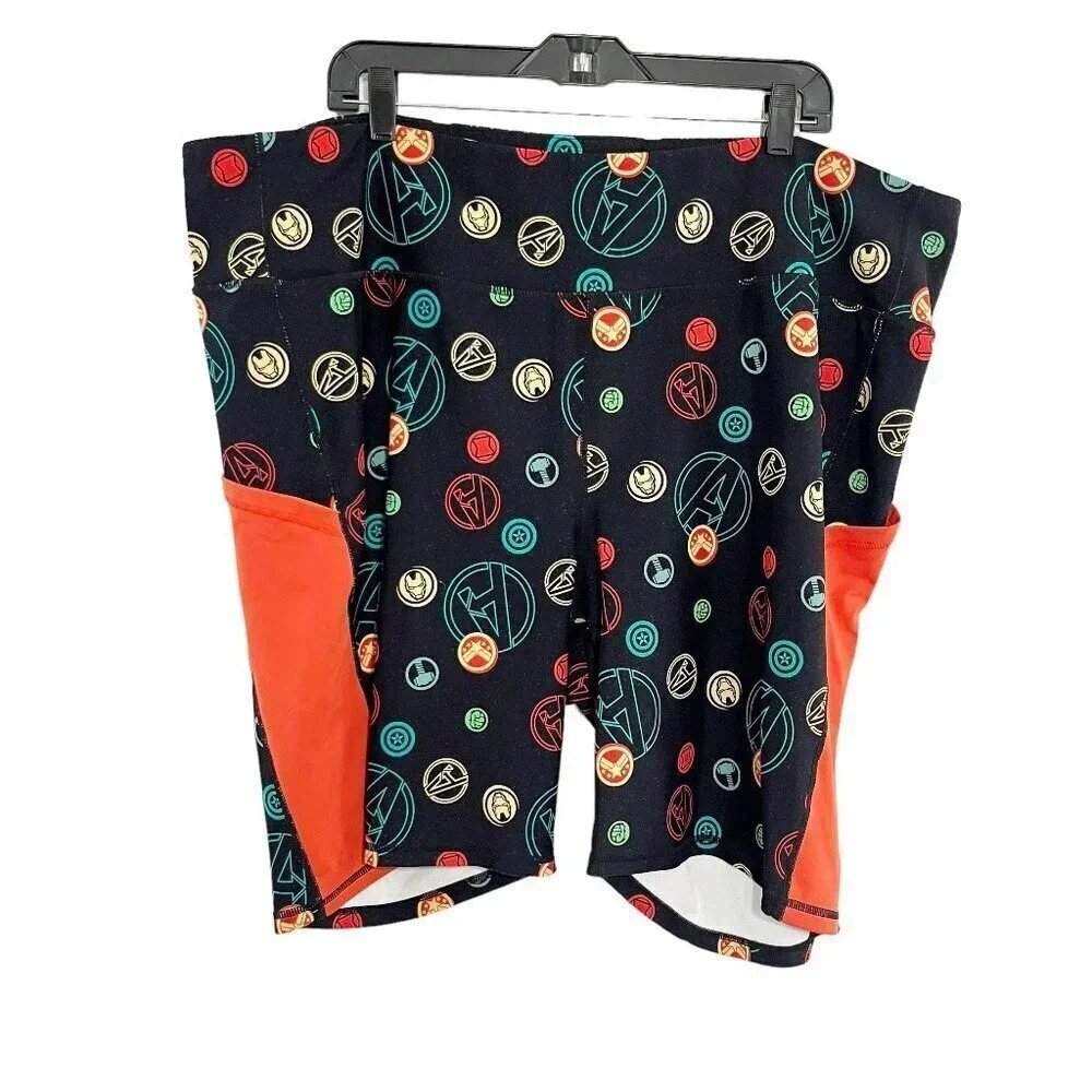 Torrid x Marvel Black Avengers Pull On Bermuda Bike Shorts Women's Plus Size 5X